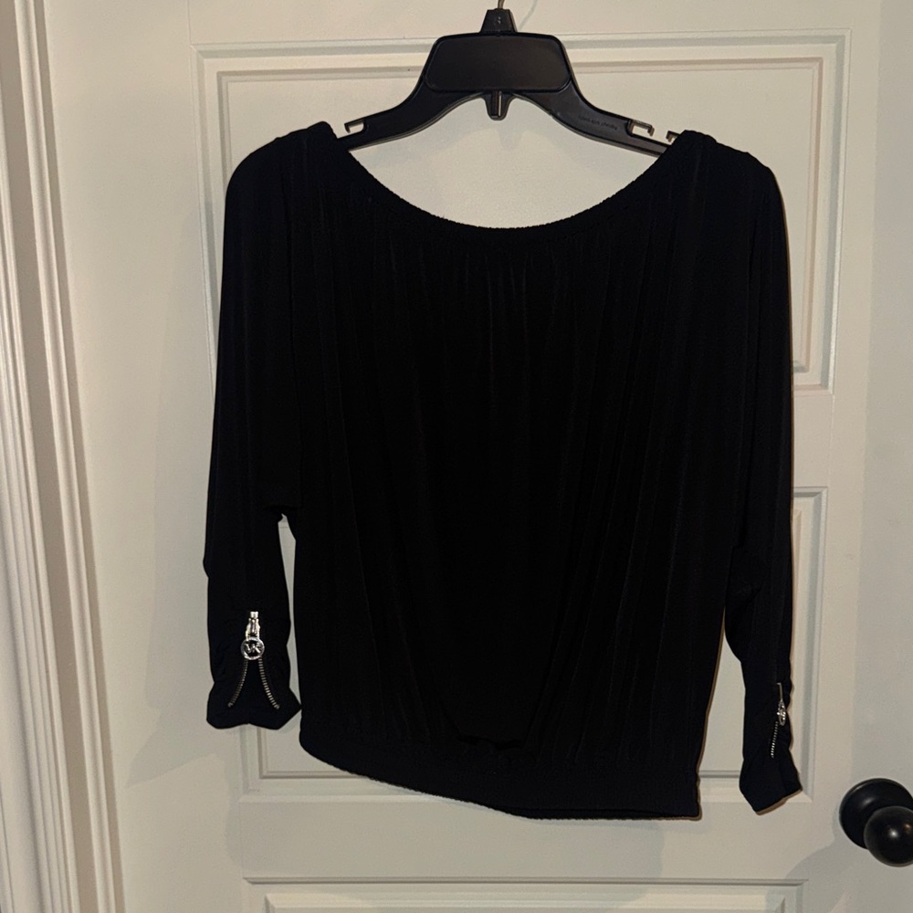 Michaels Black Blouse with Zipper Details